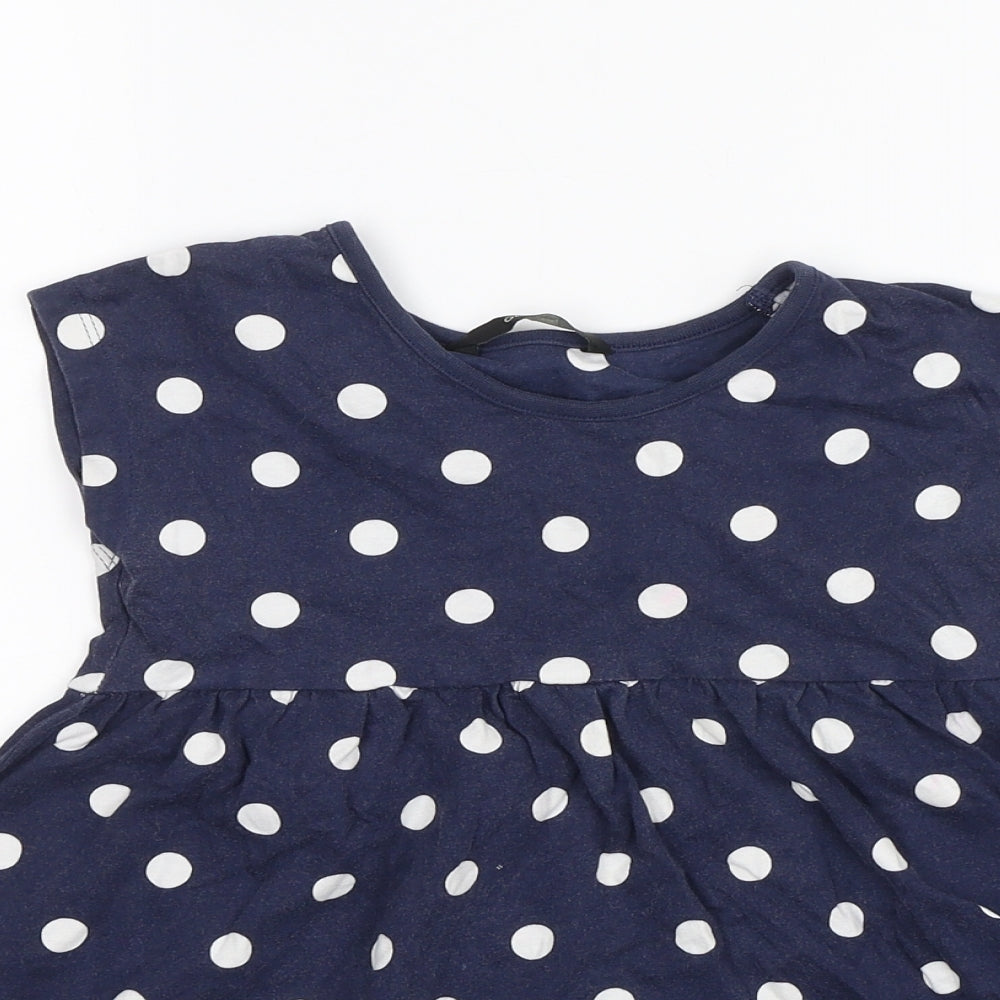 George Girls Blue Polka Dot  Shift  Size 5-6 Years