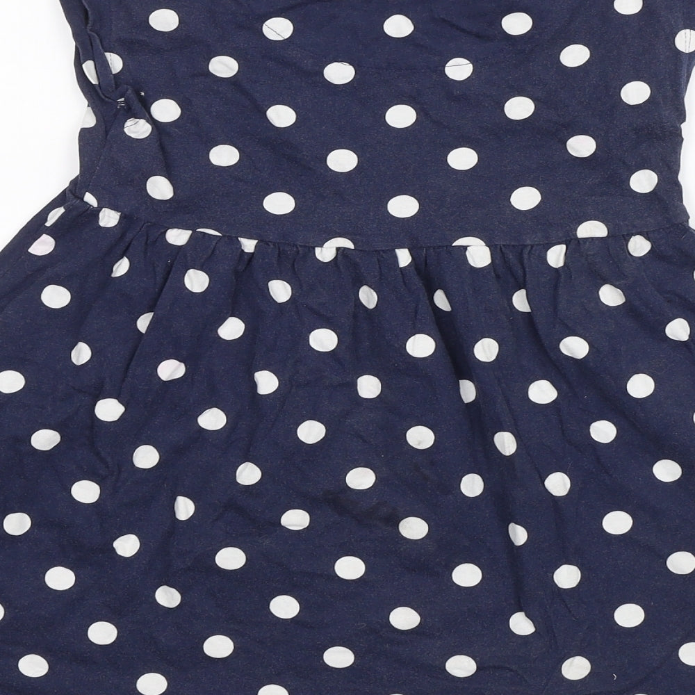 George Girls Blue Polka Dot  Shift  Size 5-6 Years