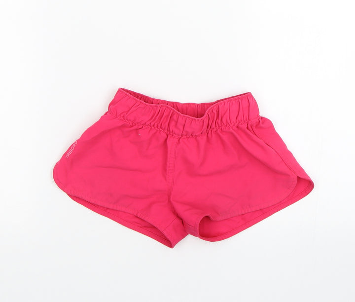 DECATHLON Girls Pink Sweat Shorts Size 6 Years