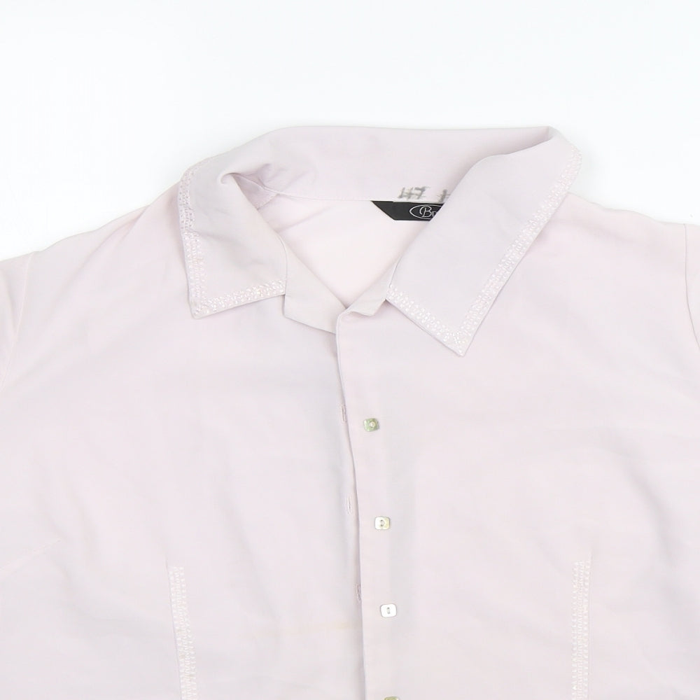 BM Collection Womens Purple   Basic Button-Up Size 18