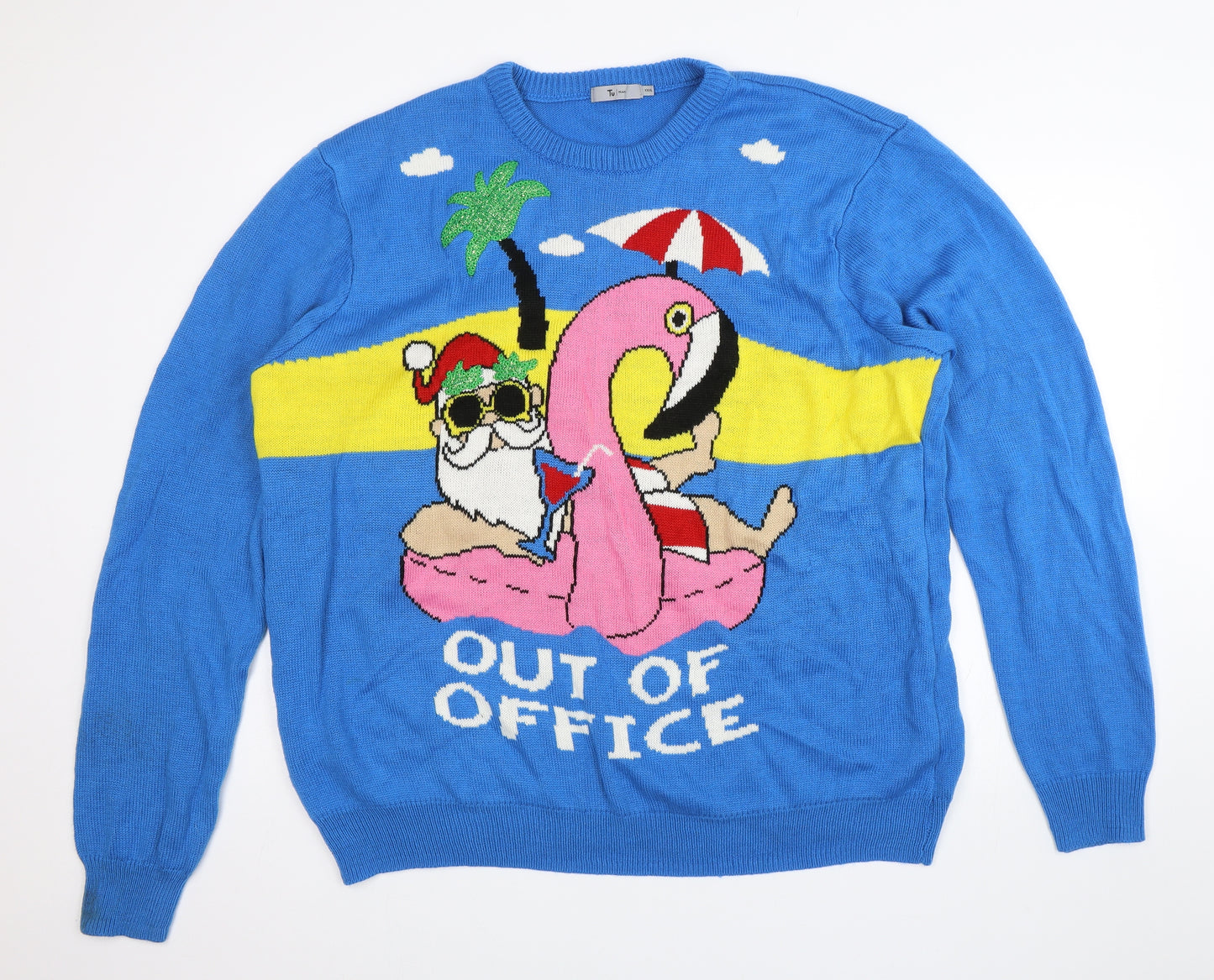 TU Mens Blue   Pullover Jumper Size 3XL  - Christmas jumper
