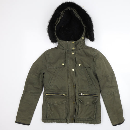 Topshop Womens Green   Parka Jacket Size 6