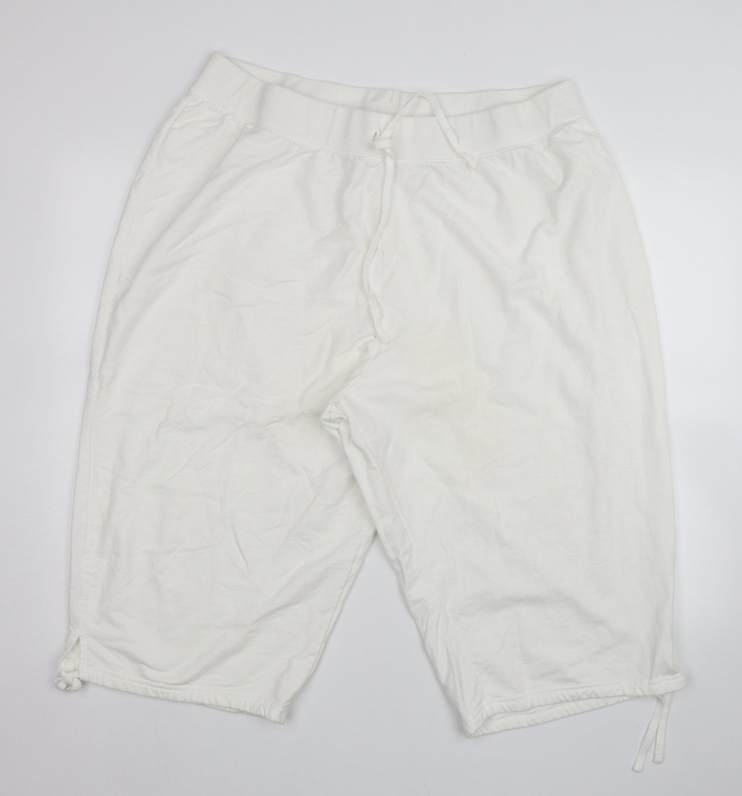 Just My Size Womens White   Sweat Shorts Size 4XL