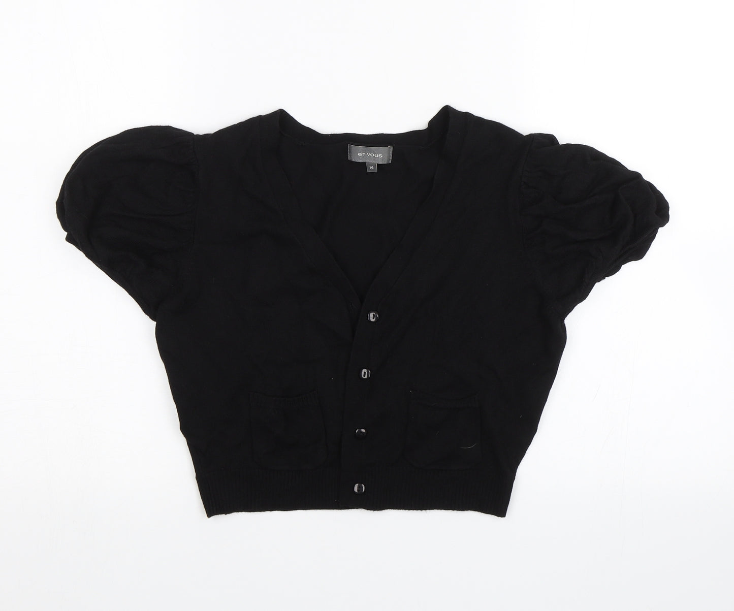 Et Vous Womens Black   Cardigan Jumper Size 14
