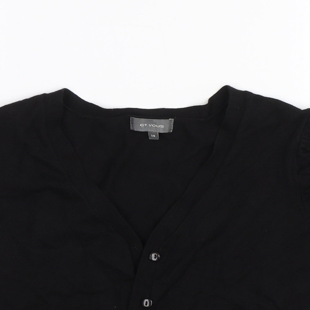 Et Vous Womens Black   Cardigan Jumper Size 14