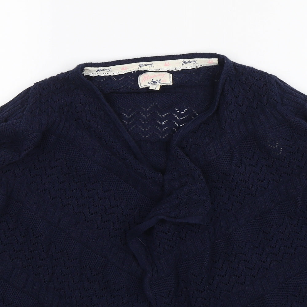 Mantaray Girls Blue   Cardigan Jumper Size 7-8 Years