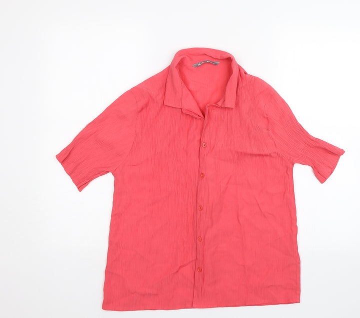 The Pearl Collection Womens Pink   Basic Button-Up Size 14