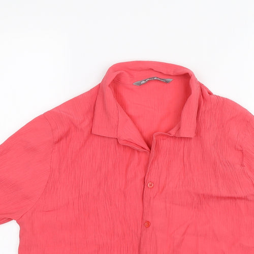 The Pearl Collection Womens Pink   Basic Button-Up Size 14