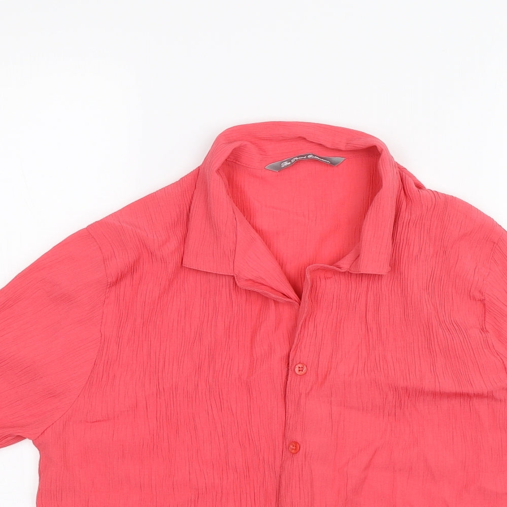 The Pearl Collection Womens Pink   Basic Button-Up Size 14