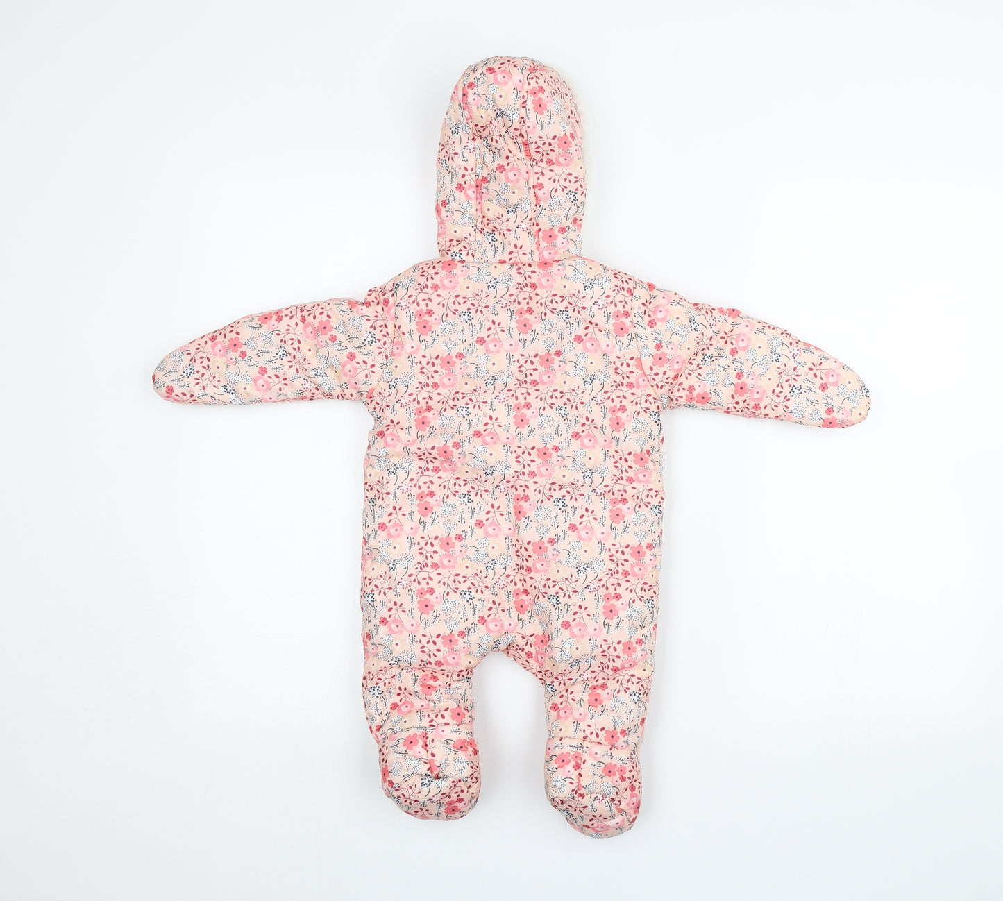 Primark Baby Pink Floral  Puffer Jacket Snowsuit Size 3-6 Months