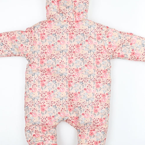 Primark Baby Pink Floral  Puffer Jacket Snowsuit Size 3-6 Months