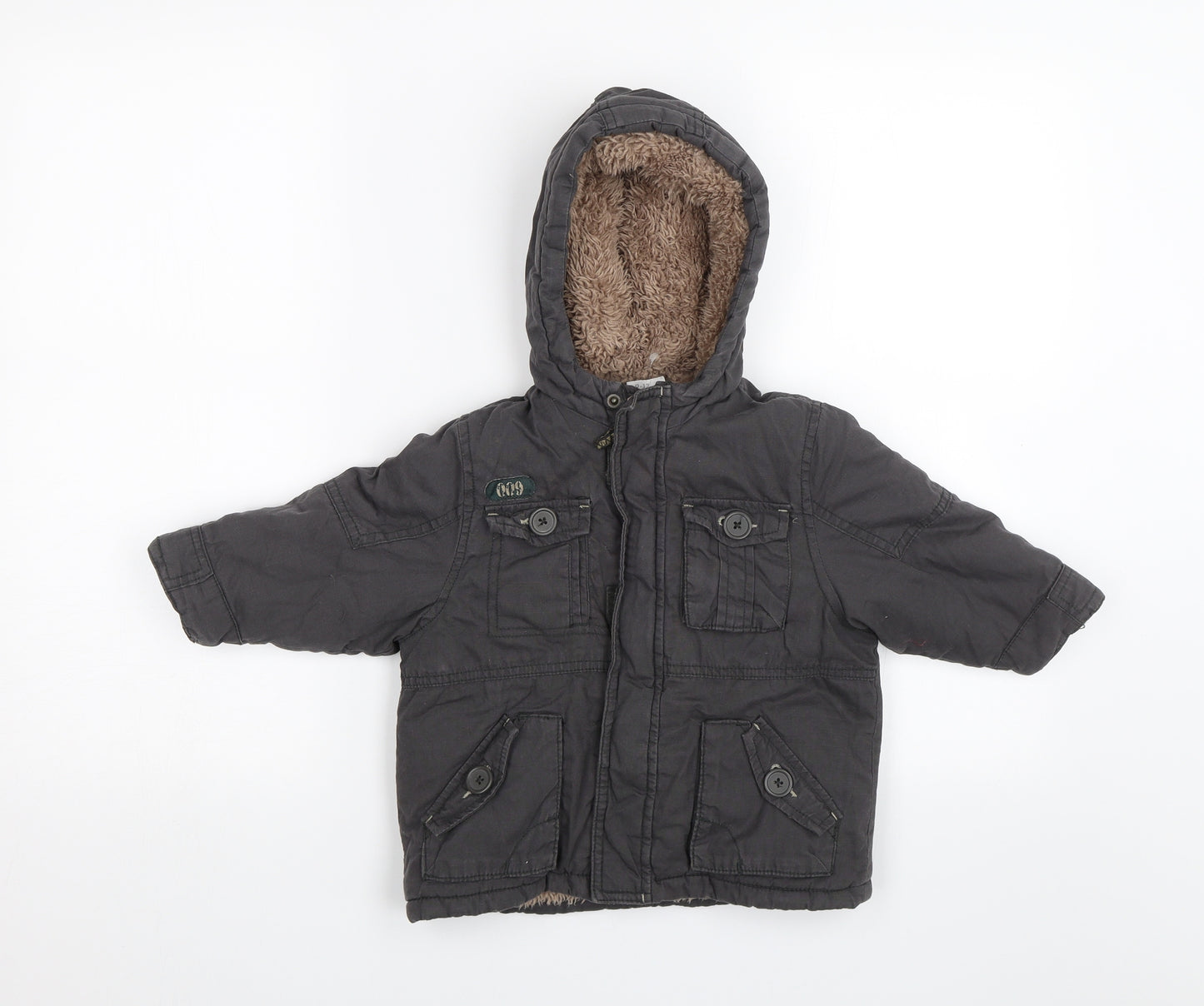 Mini Club Baby Grey   Parka Jacket Size 9-12 Months