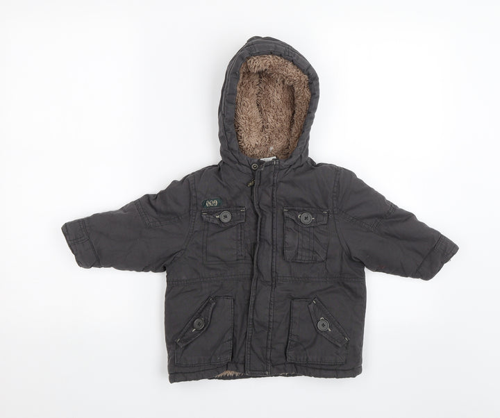 Mini Club Baby Grey   Parka Jacket Size 9-12 Months