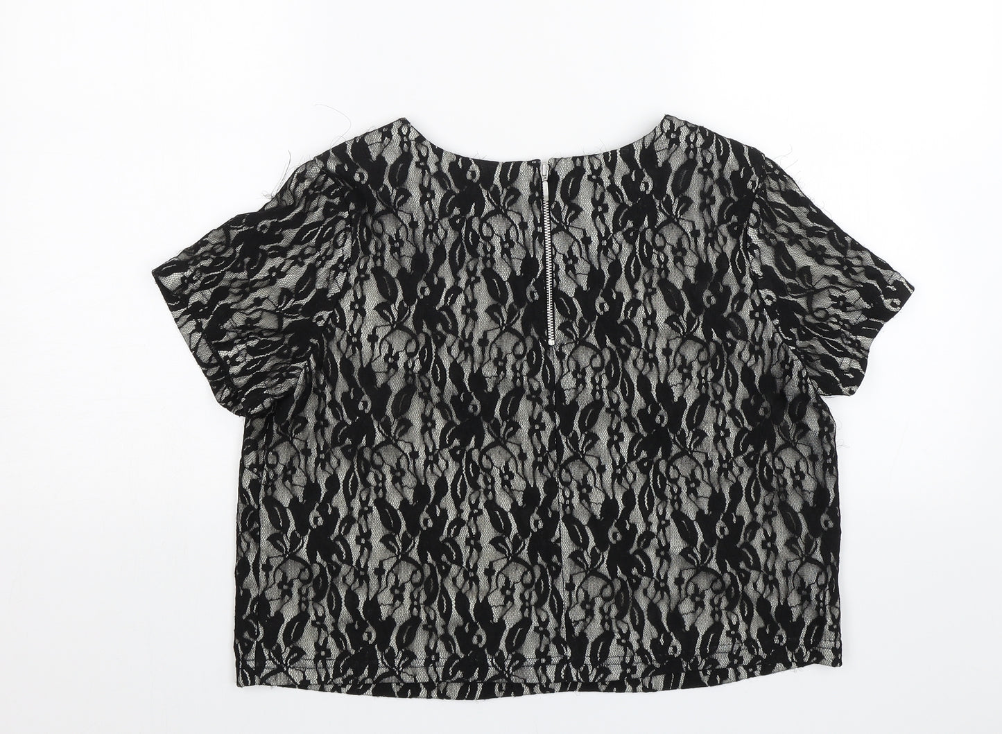 Myleene Klass Womens Black Floral  Basic Blouse Size 14