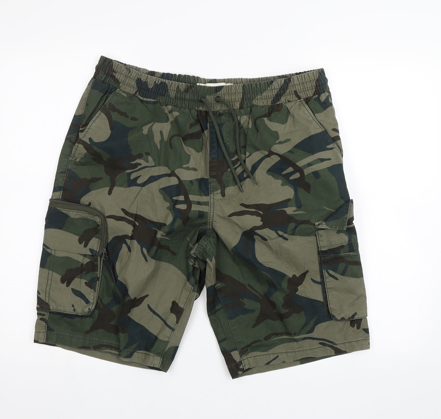 George Mens Green Camouflage  Cargo Shorts Size L