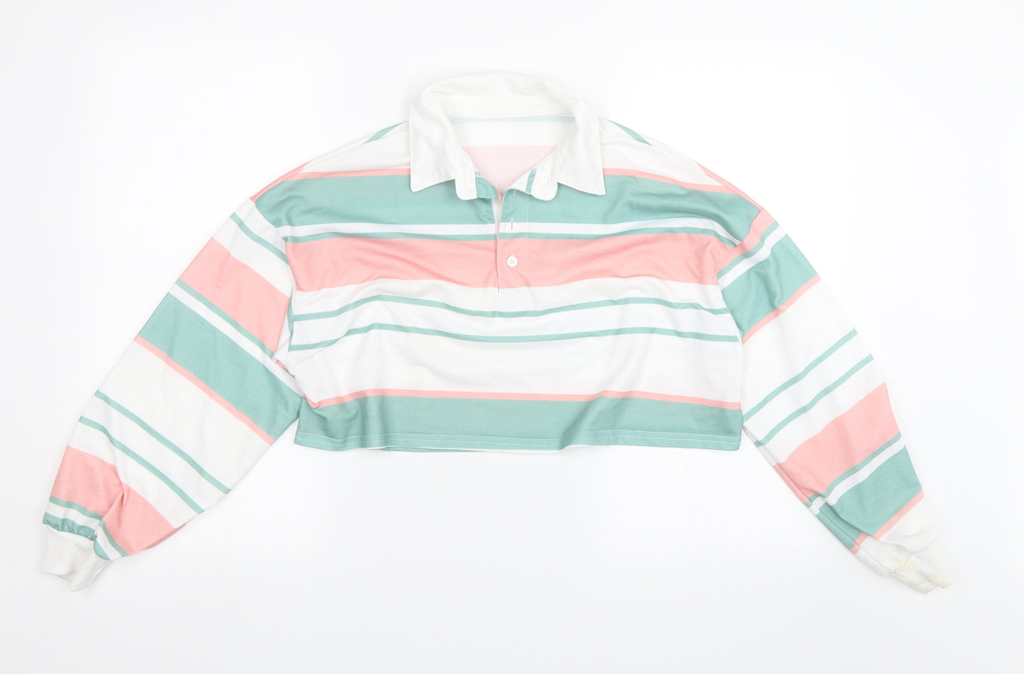 SheIn Womens White Striped  Basic Blouse Size S