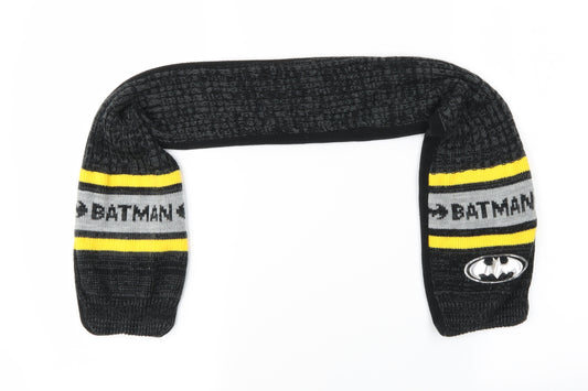 Preworn Boys Grey Striped  Scarf  Size Regular  - Batman