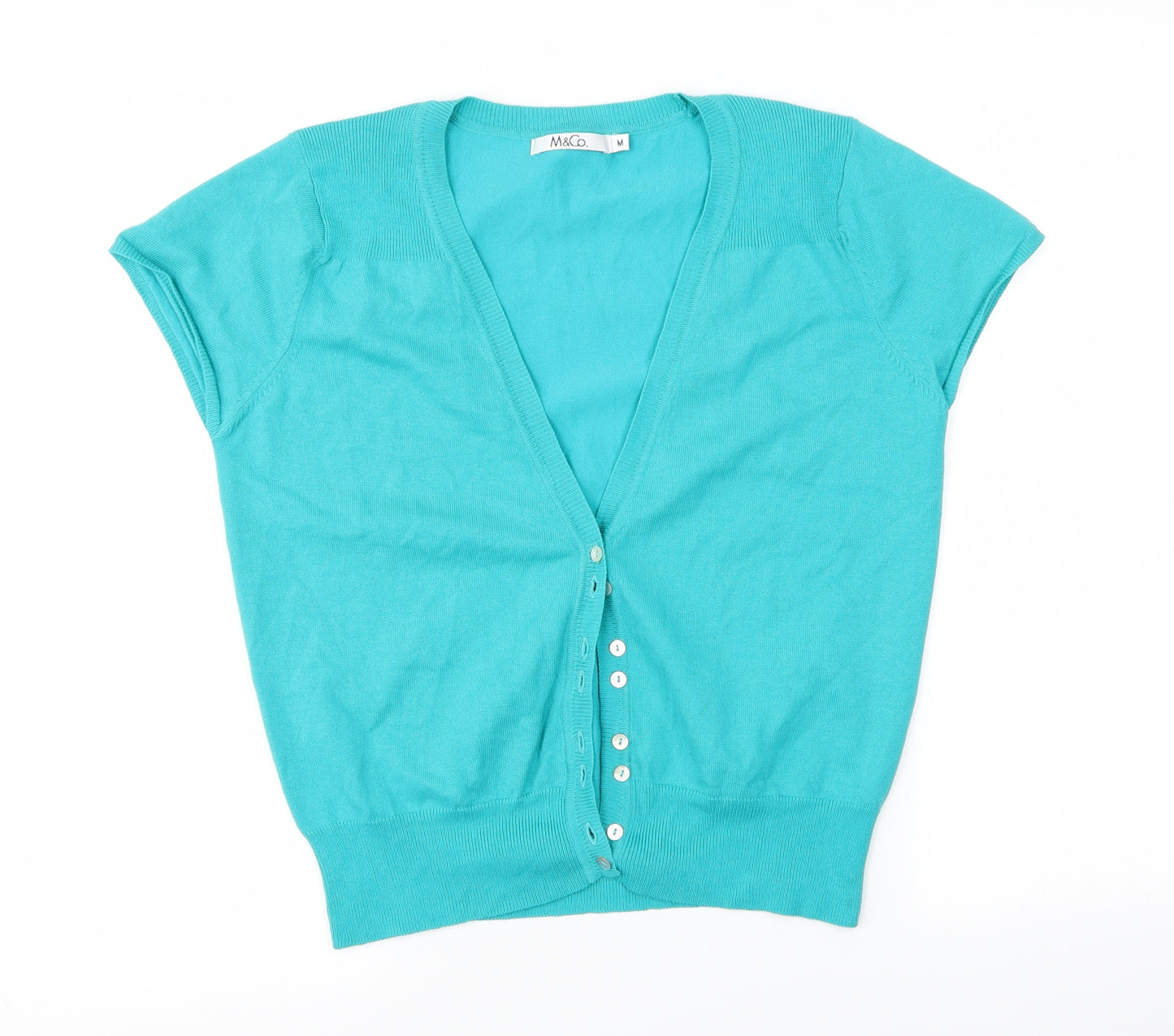 M&Co Womens Green   Cardigan Jumper Size M