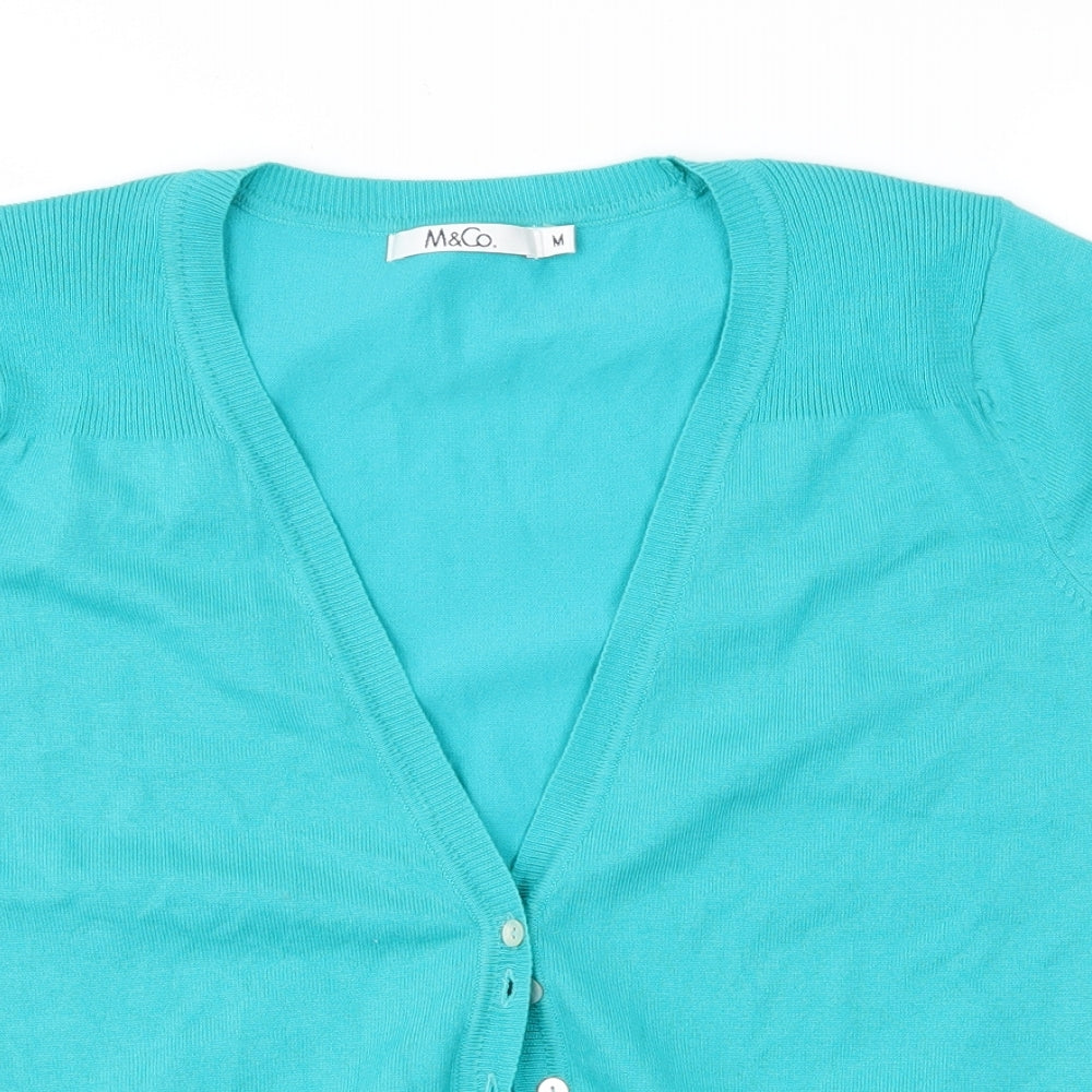 M&Co Womens Green   Cardigan Jumper Size M