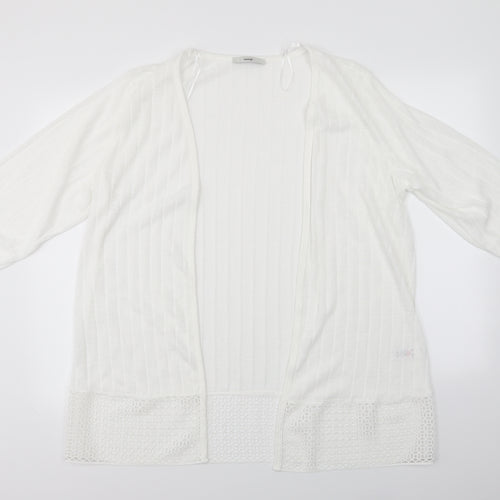 George Womens White Striped  Cardigan Jumper Size 20