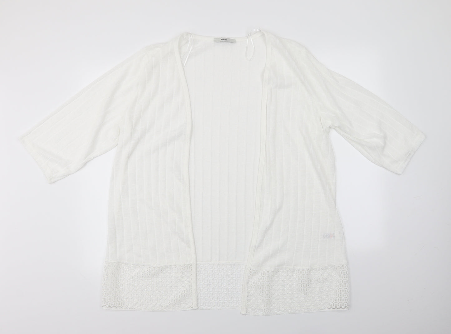 George Womens White Striped  Cardigan Jumper Size 20