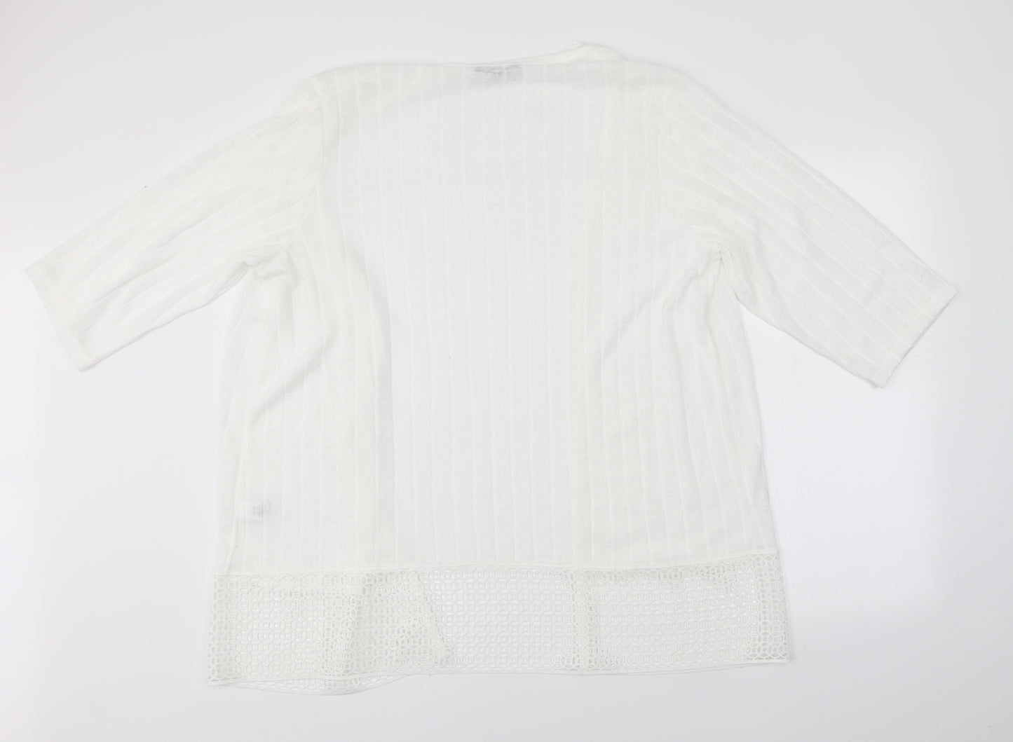 George Womens White Striped  Cardigan Jumper Size 20