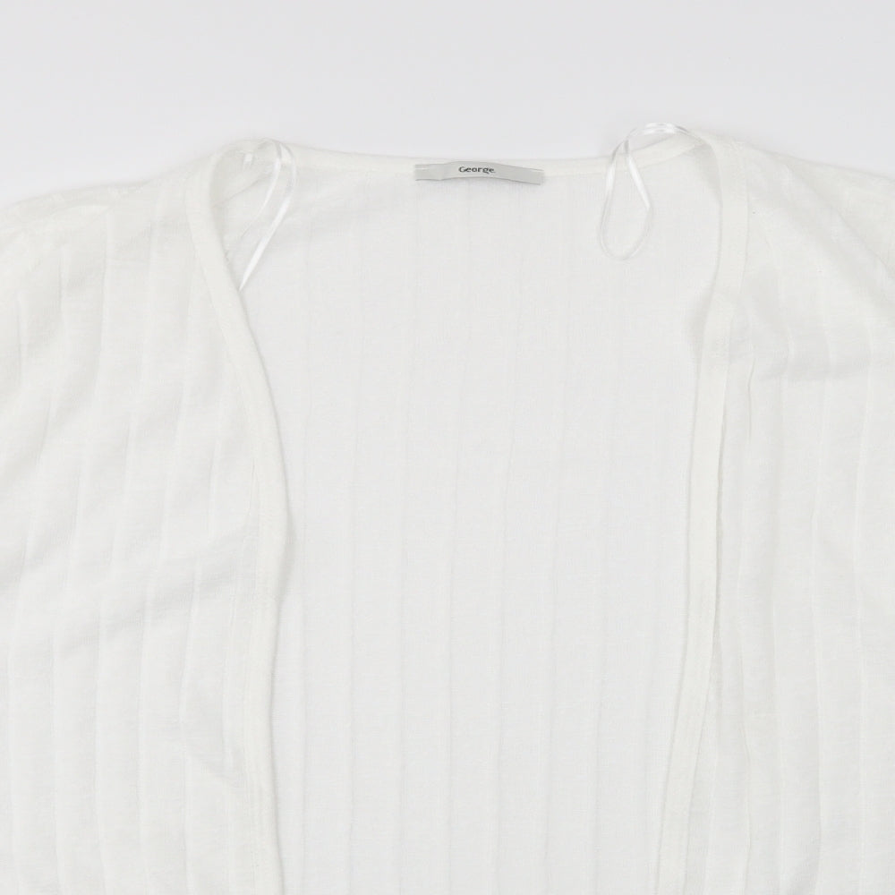 George Womens White Striped  Cardigan Jumper Size 20