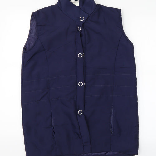 Anne de Lancay Womens Blue   Puffer Jacket Waistcoat Size 10