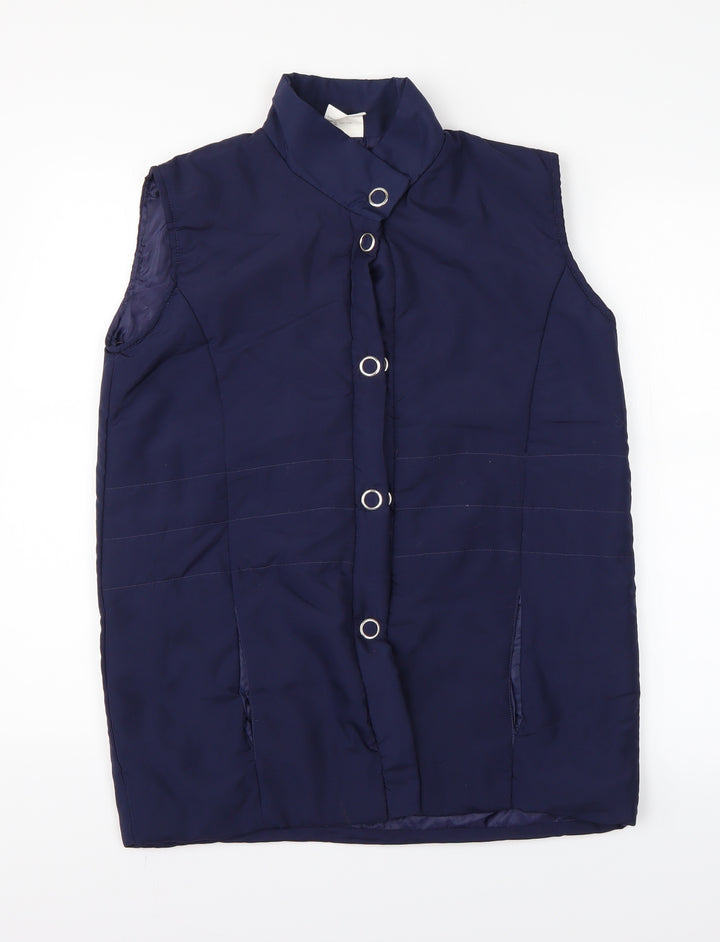 Anne de Lancay Womens Blue   Puffer Jacket Waistcoat Size 10