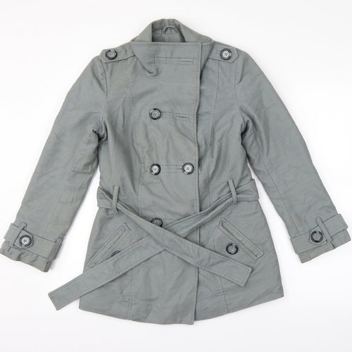 Preworn Womens Grey   Overcoat Coat Size 8