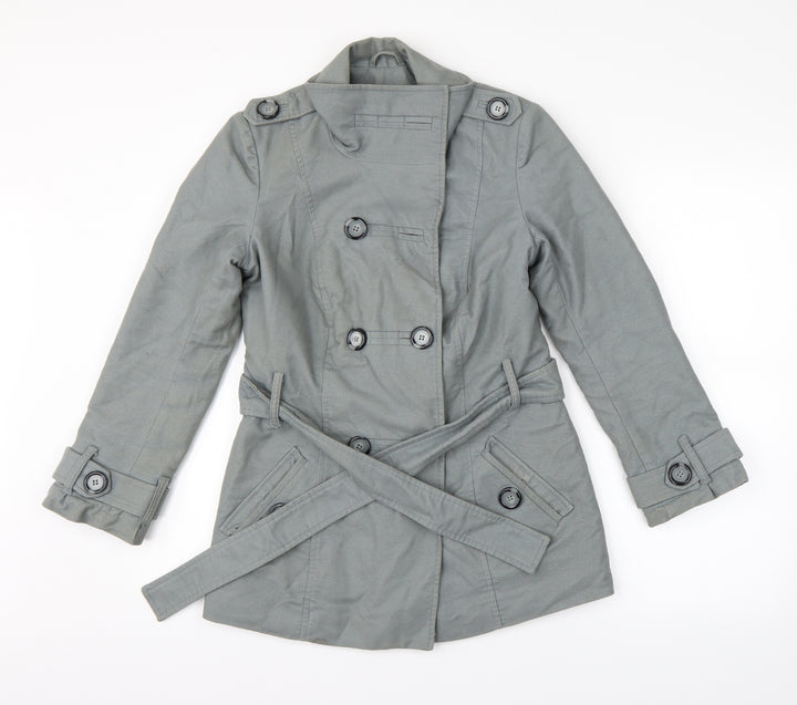 Preworn Womens Grey Overcoat Coat Size 8