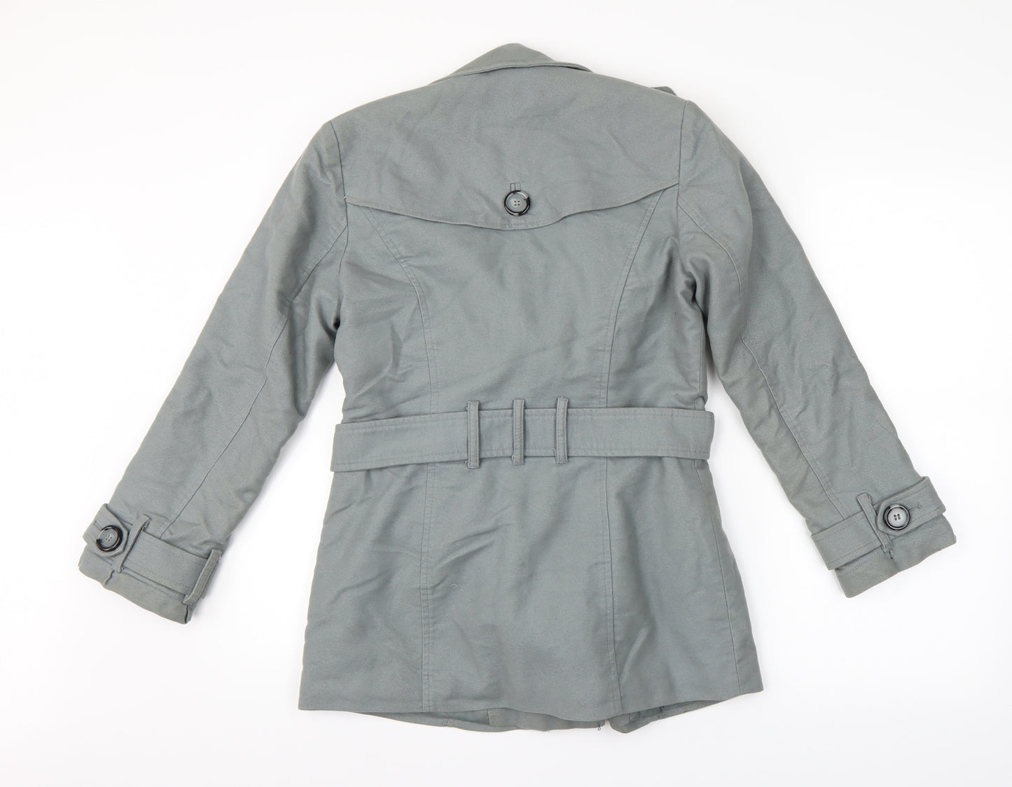 Preworn Womens Grey   Overcoat Coat Size 8