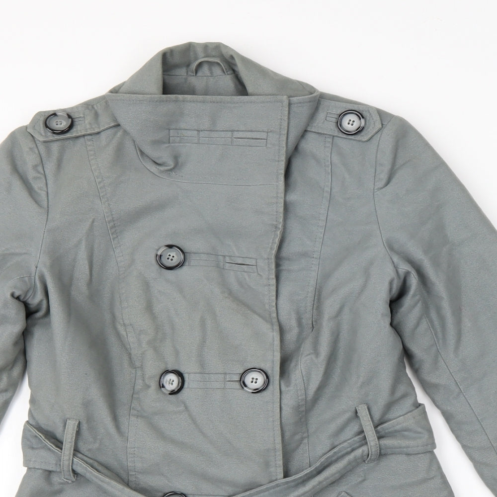 Preworn Womens Grey   Overcoat Coat Size 8