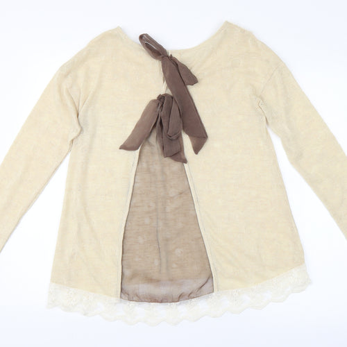 Altar'd State Womens Beige Argyle/Diamond  Cardigan Jumper Size S