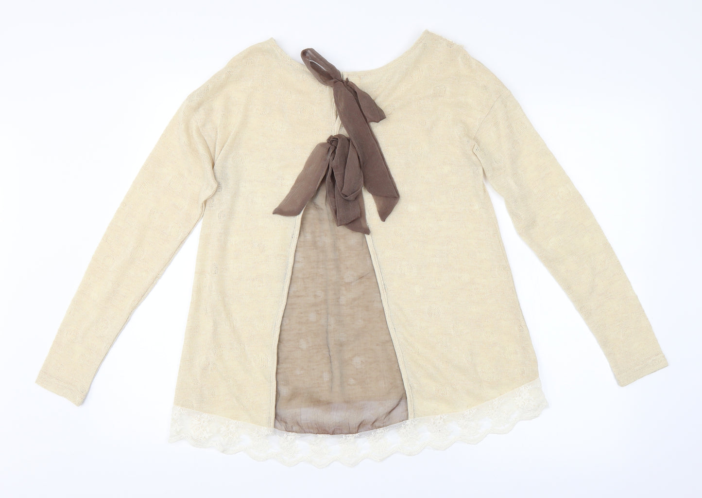 Altar'd State Womens Beige Argyle/Diamond  Cardigan Jumper Size S