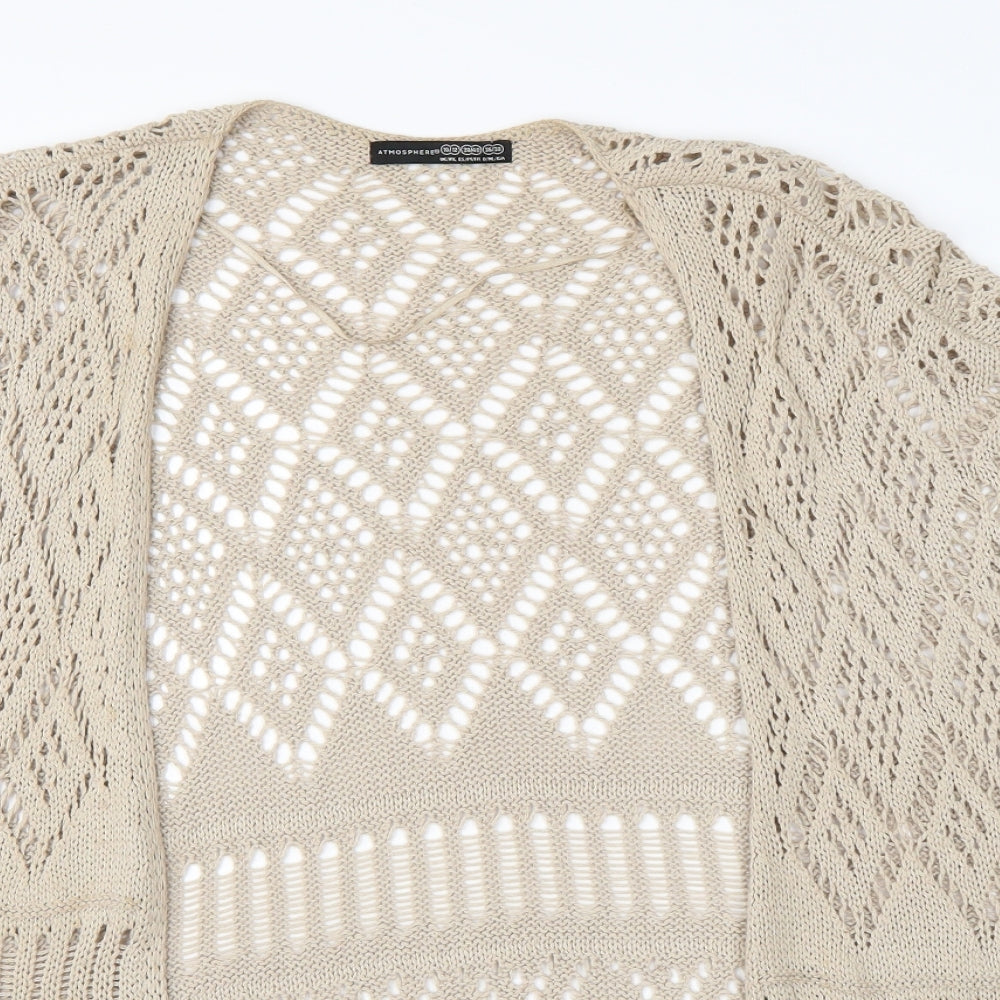 Atmosphere Womens Beige Argyle/Diamond  Cardigan Jumper Size 10