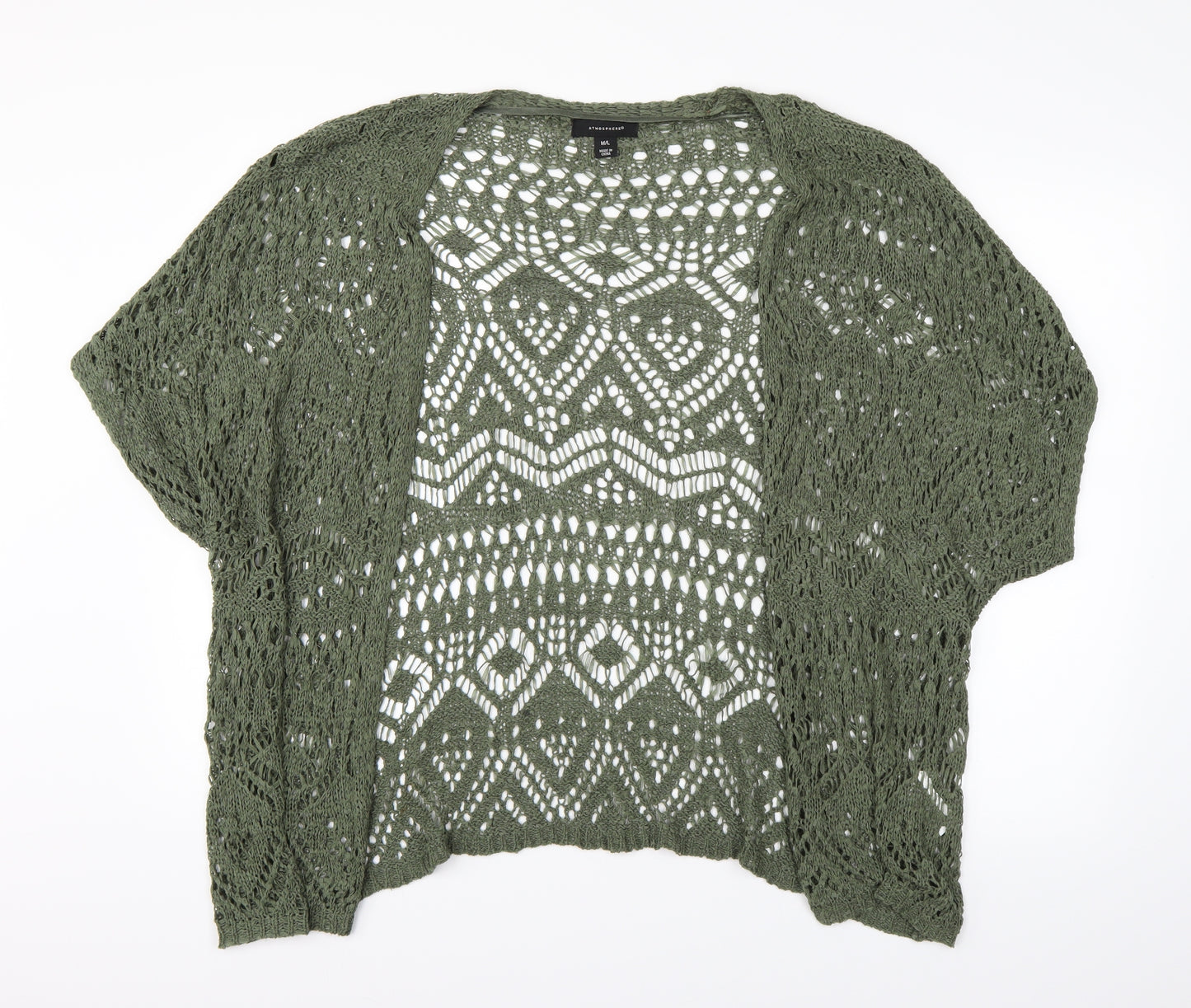 Atmosphere Womens Green Argyle/Diamond  Cardigan Jumper Size M