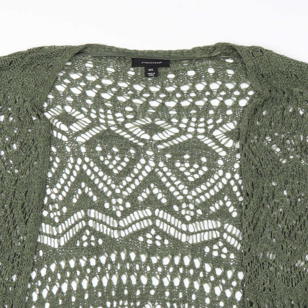 Atmosphere Womens Green Argyle/Diamond  Cardigan Jumper Size M