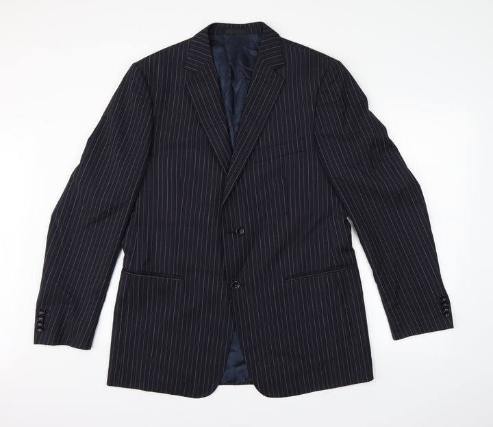 Preworn Mens Blue Striped Jacket Suit Jacket