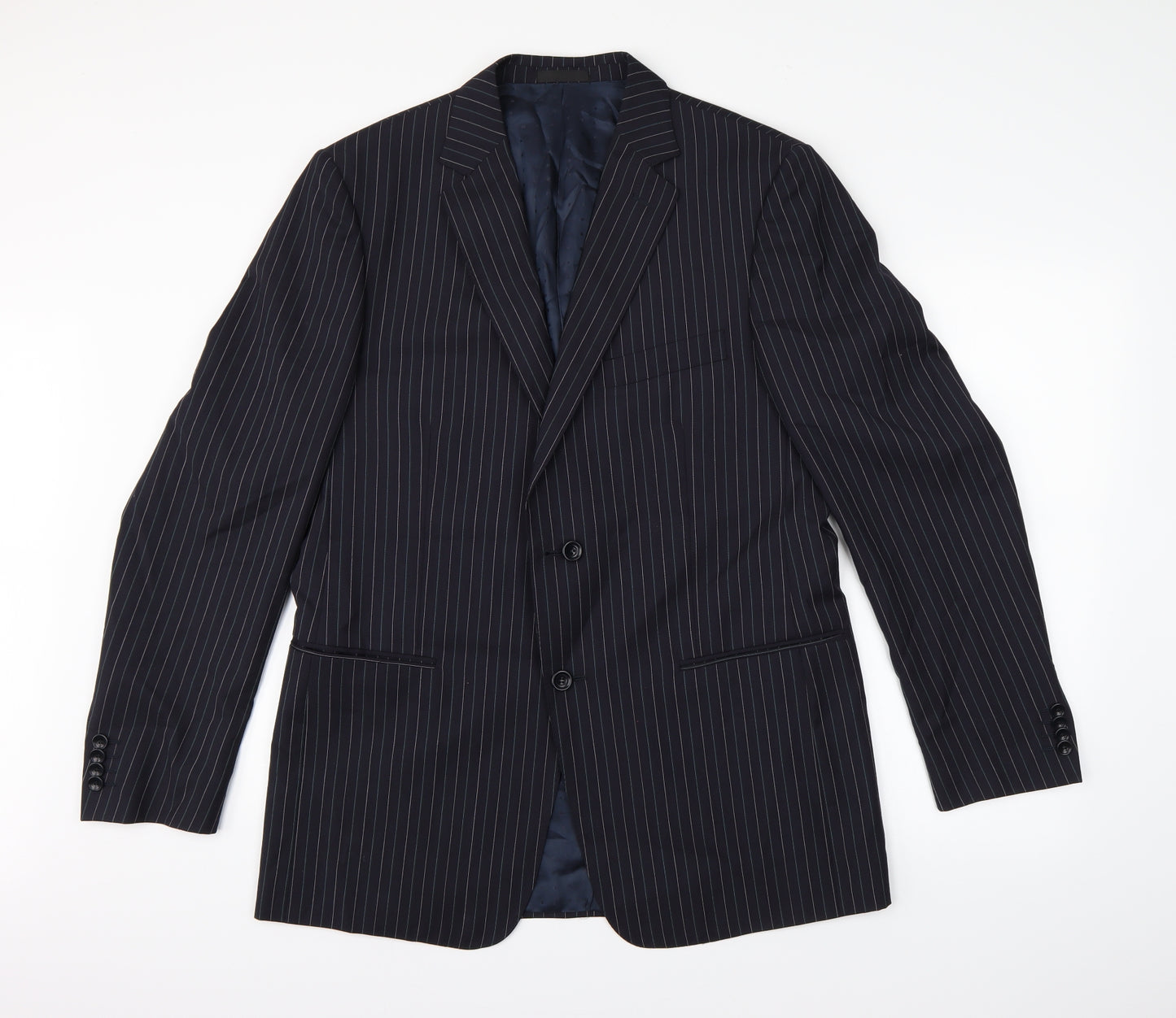 Preworn Mens Blue Striped  Jacket Suit Jacket