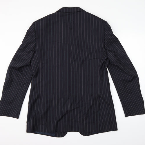 Preworn Mens Blue Striped  Jacket Suit Jacket