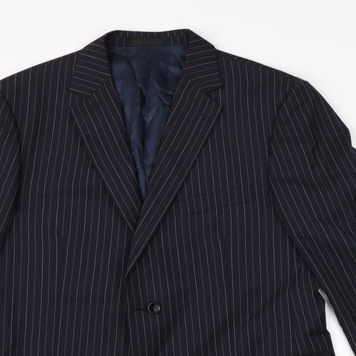 Preworn Mens Blue Striped  Jacket Suit Jacket