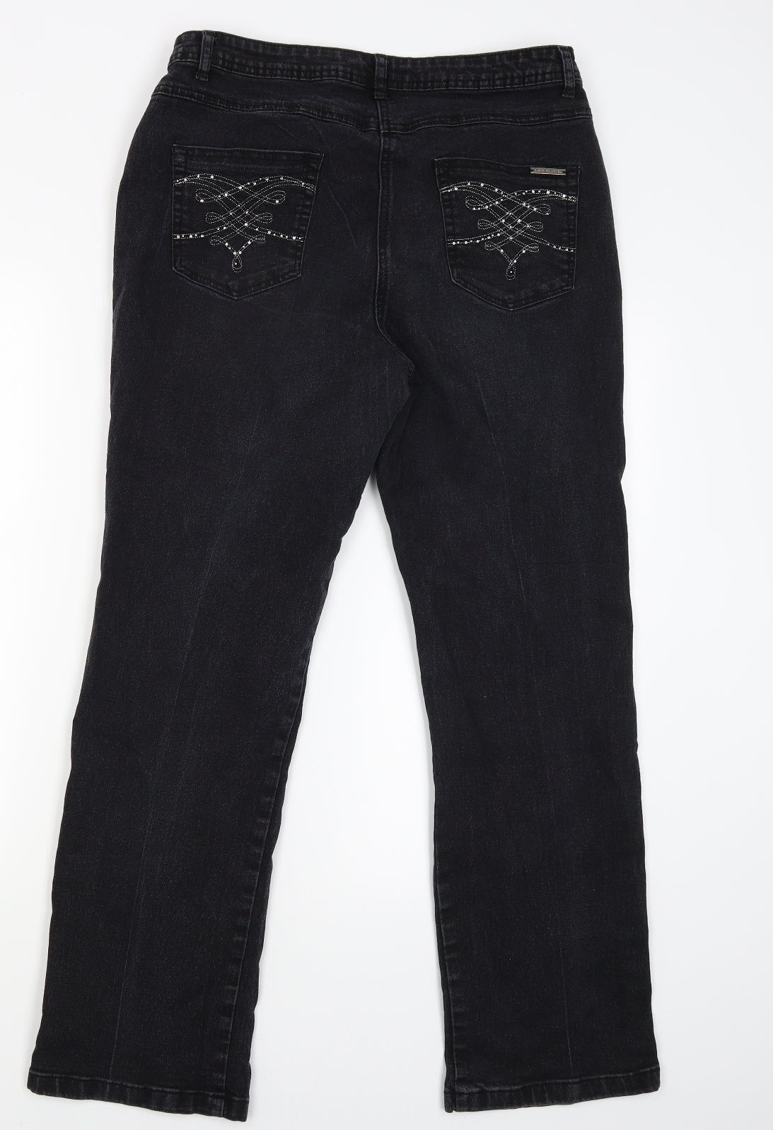 DAVID EMANUEL Womens Black   Straight Jeans Size 16 L27 in