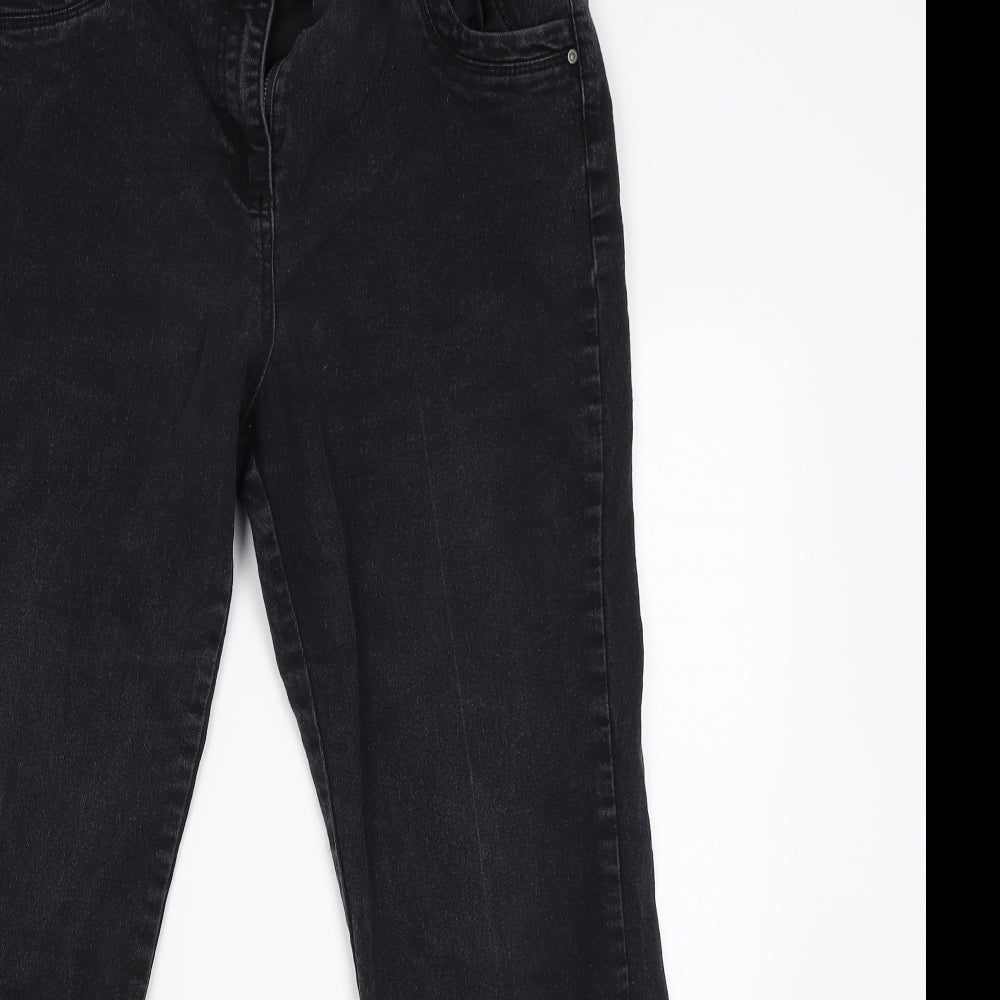 DAVID EMANUEL Womens Black   Straight Jeans Size 16 L27 in