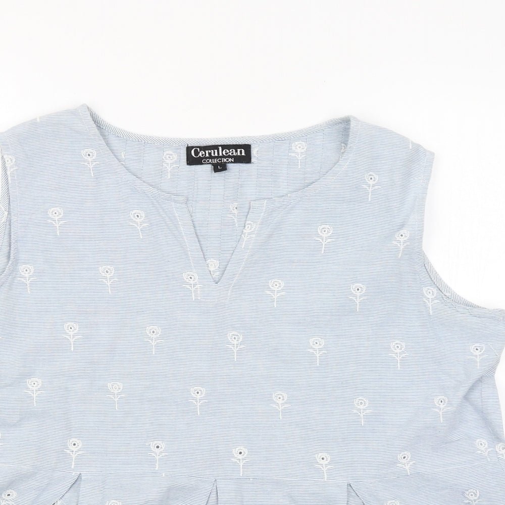 Cerulean Womens Blue   Tank Dress  Size L