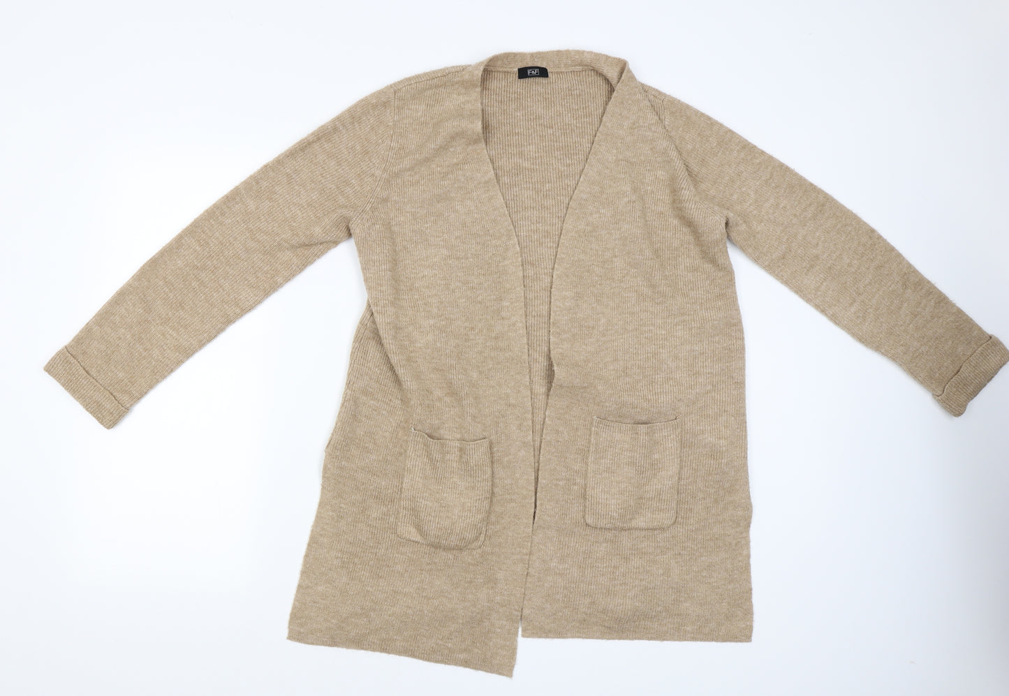 F&F Womens Beige   Cardigan Jumper Size 12