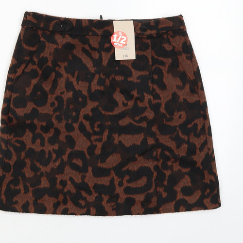 TU Womens Brown Animal Print  Straight & Pencil Skirt Size 10