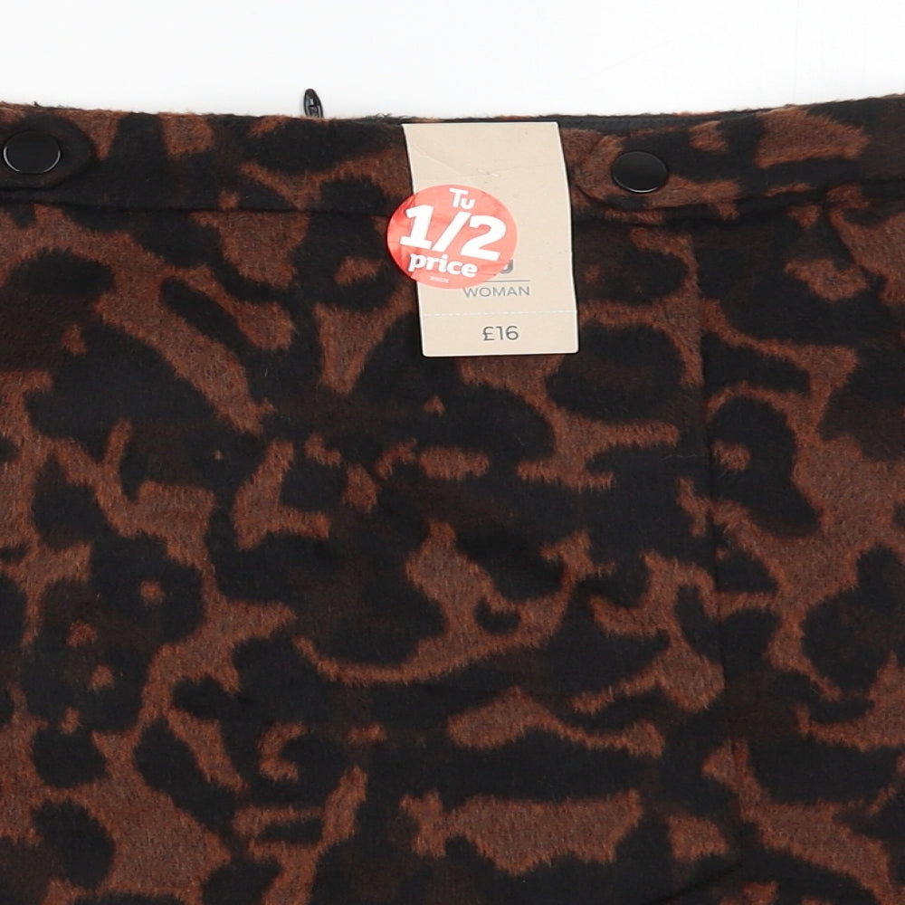 TU Womens Brown Animal Print  Straight & Pencil Skirt Size 10