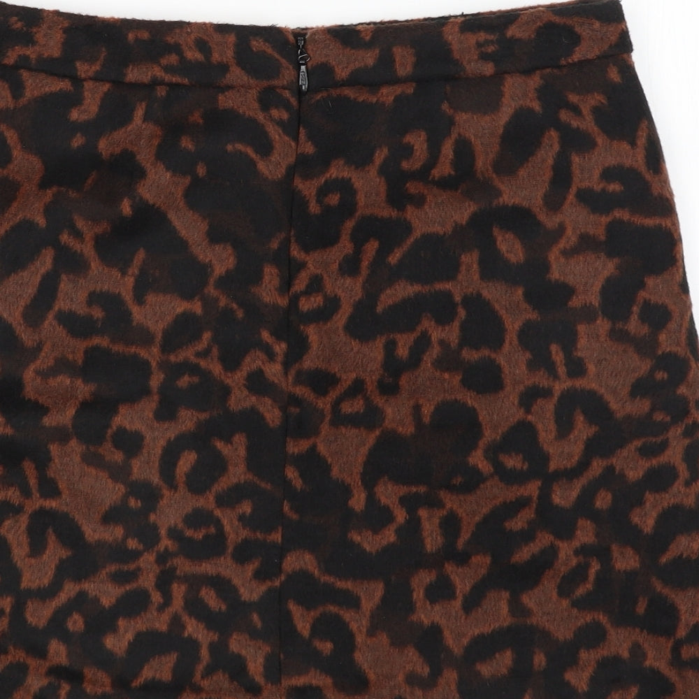 TU Womens Brown Animal Print  Straight & Pencil Skirt Size 10