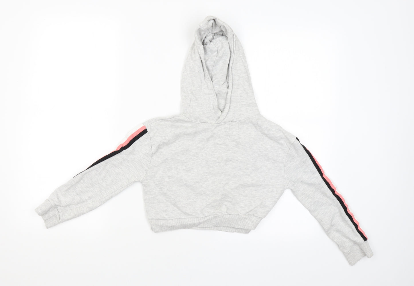 Miss Evie Girls Grey   Pullover Hoodie Size 7-8 Years  - CROPPED